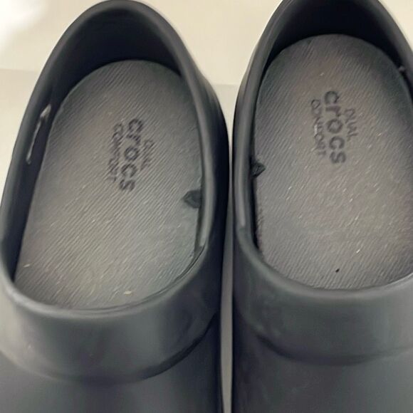 Crocs Women's Black Neria Pro II Dual Comfort Slip On Work Clogs Size 6 - Picture 4 of 10